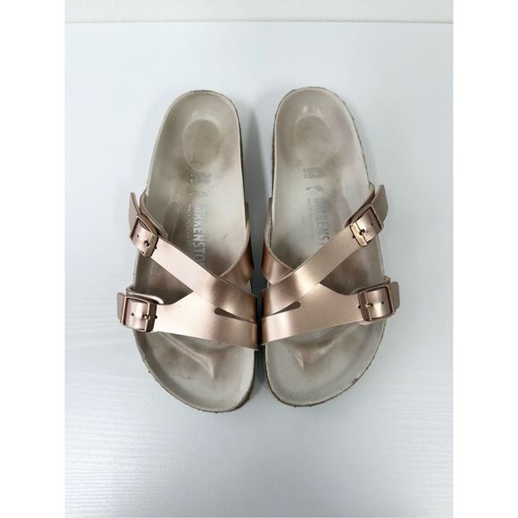 Birkenstock Shoes - Birkenstock Yao Balance Rose Gold Copper Strappy Lux Sandals 39 W8 M6